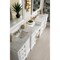 James Martin Vanities De Soto 118in Double Vanity Set, Bright White w/ 3 CM Carrara Marble Top 825-V118-BW-DU-CAR - alternate 2
